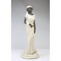 statueta " Art Deco Elegant Lady ". Auro Belcari. 1987 new old stock !